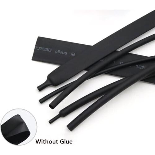 3:1 Shrink Black Φ1.5mm-18mm Heat Shrinkable Tube Without Glue Waterproof -55℃～125℃ Insulated Sleeving Tubing