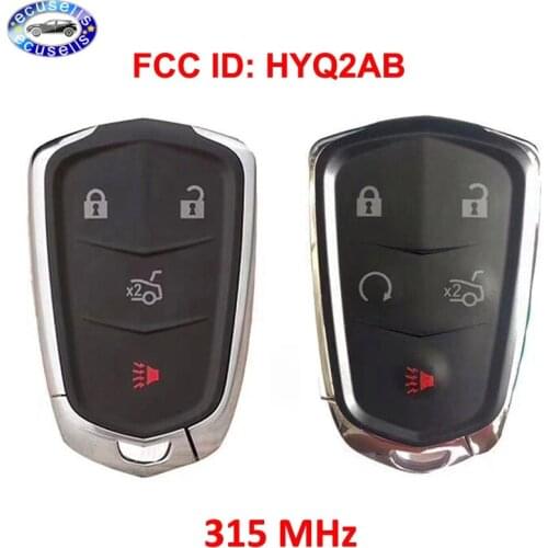 4/5 Button Smart Remote Key Fob for Cadillac CTS ATS XTS Escalade ESV 315MHz FCC ID : HYQ2AB