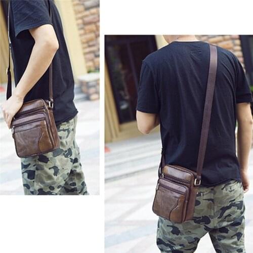 Travel Business Crossbody Shoulder Bag For Man Leisure New PU Leather Small Messenger Bags Men