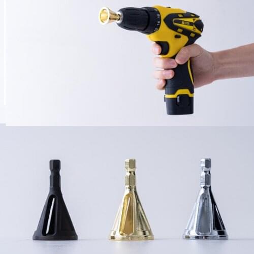 Junejour 1Pc Stainless Steel Deburring Hexagon/Triangle Shank External Chamfer Tool High Strength Hardness Drill Bit Remove Burr