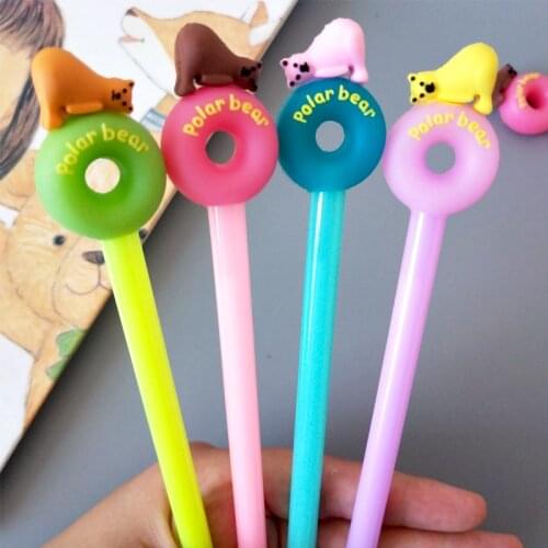 1 PCS South Korean Creative Stationery New Cute Candy Color Polar Bear Donut Neutral Pen