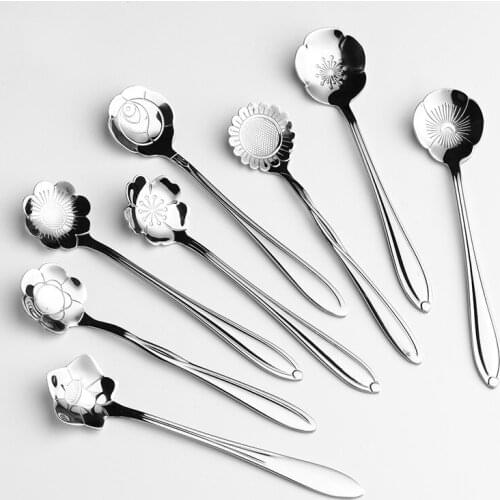10pcs High Quality Silver Stainless Steel Tableware Coffee Spoon Stir Spoon Jelly Spoon Dessert Spoon Flatware Set