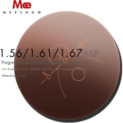 Meeshow1.50 1.61 1.67(-0.50~-8.00) Polarized Prescription progressive Lens CR-39 Aspheric Glasses Lenses Myopia Sunglasses Lens
