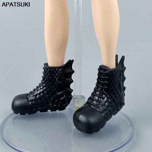 Black Fish Fashion Doll Shoes for Ken Boy Doll Boots for Barbies Boyfriend Prince Ken Dollhouse Accessories Kids Toys 1/6