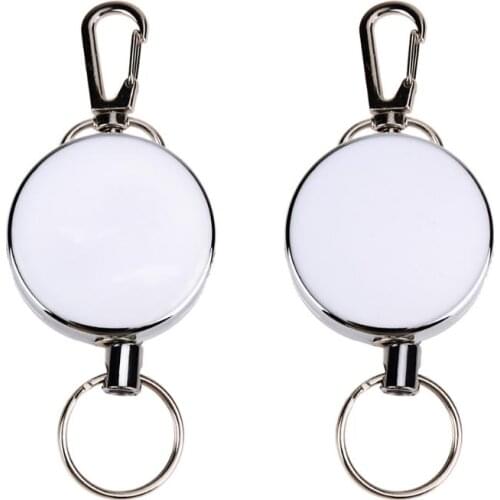 Fashion Key Chain High Resilience stretching rope anti-lost burglar retractable key ring Trinket Keychain Outdoor Safety Buckle