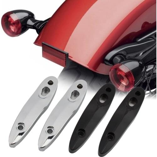 Motorcycle Black/Chrome Rear Turn Signal Extension Bracket Relocation Kits For Harley Softail Slim FLS Standard FXST FLSTF 00-21