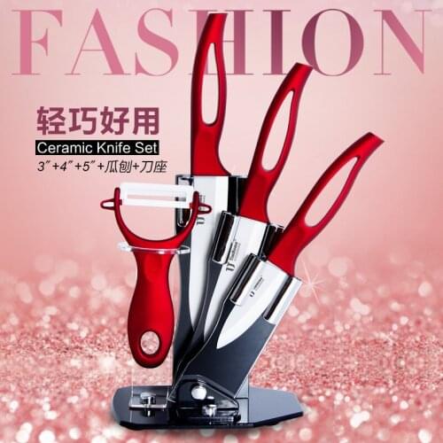 Popular Timhome Kitchen Ceramic Knife Set with Hollow Handle 3" 4 "5" Inch Zirconia Ceramic Knife