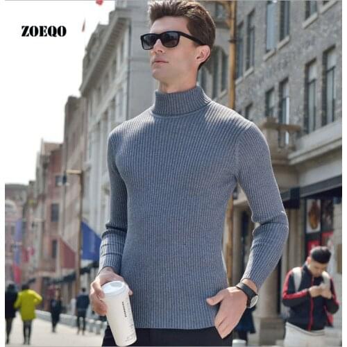 ZOEQO New winter mens thick turtleneck sweater men pullover mens cashmere sweaters casual pullovers and sweaters