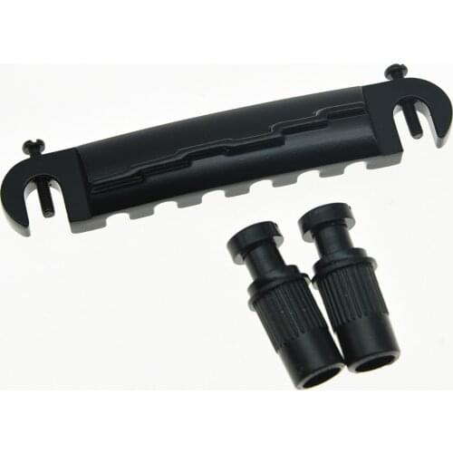 Dopro Chrome/ Black Electric Guitar Wraparound Bridge Tailpiece for LP JR