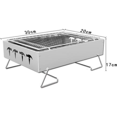 Durable Stainless Steel Mini Grill Folding Barbecue Grill Kitchen Accessories Outdoor Camp Picnic Tool with A Portable Backpack