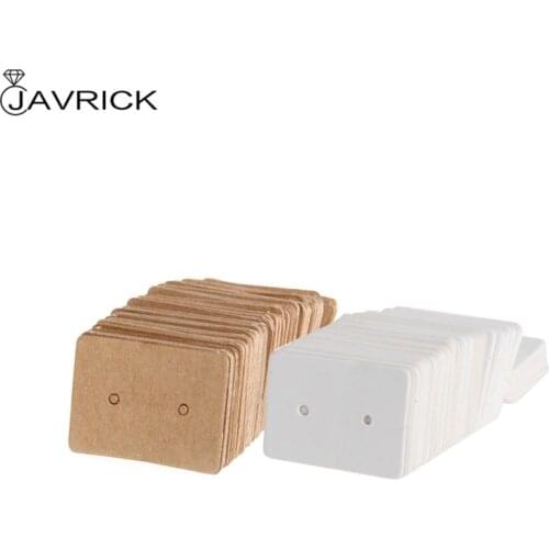 100Pcs Blank Earrings Ear Studs Display Card Hanging Tags Kraft Paper Jewelry