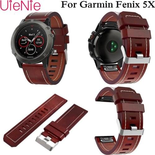Luxury leather leather wrist Watch Strap quick Link Bracelet Belt 26MM For Garmin Fenix 3/Fenix 5XGPS Smart Watch band wristband