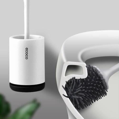 TPR Silicone Head Toilet Brush Quick Draining Clean Tool Wall-Mount Or Floor-Standing Cleaning Brush Bathroom Accessories