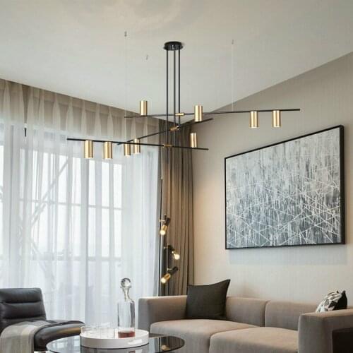 Nordic chandelier Minimalist dinning room industrial lighting for loft chandelier Living room bedroom black and gold chandelier