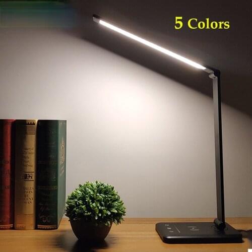 LED desk lamp, 5 color adjustable, USB charging, timer eye protection, rechargeable lamp lamp