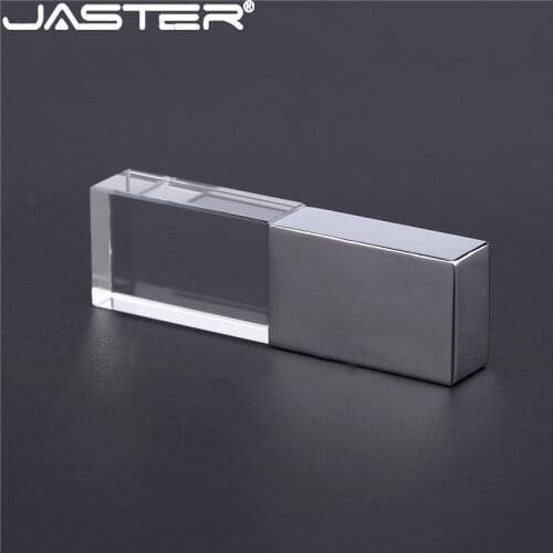 JASTER VW crystal + metal USB flash drive pendrive 4GB 8GB 16GB 32GB 64GB 128GB External Storage memory stick u disk