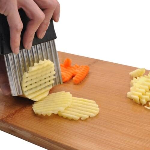 Wave Cutter Potato Slices Wrinkled French Fries Salad Corrugated Cutting Chopped Carrot Onion Slicer Kitchen Gadgets