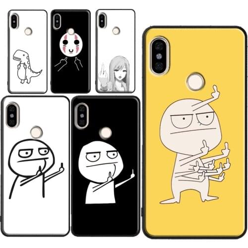 Funny Middle Finger Memes Case For Redmi Note 9 Pro 8 7 8T 9S 9A 9C For Mi Note 10 Lite 9T A3 For POCO X3 Coque