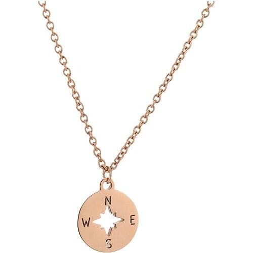 Fashion hollow graphic pentend necklace geometry necklace jewelry for women wave compass necklace gold coler 2019