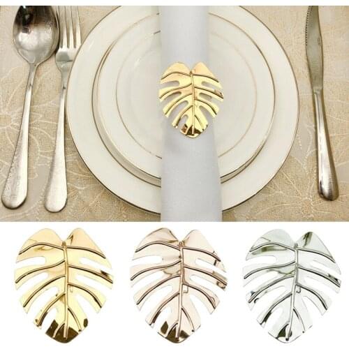 1pc Napkin Rings Set Leaves Napkin Ring Holders Decorative Napkin Buckle Wedding Party Dinner Table Decor