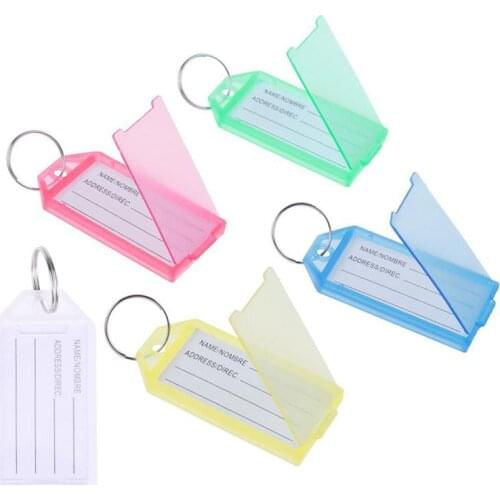 100pcs Assorted Color Plastic Key Chain Tag Luggage Labels Classified Tags (Pink+Blue+Yellow+Green+White, 20 for each)