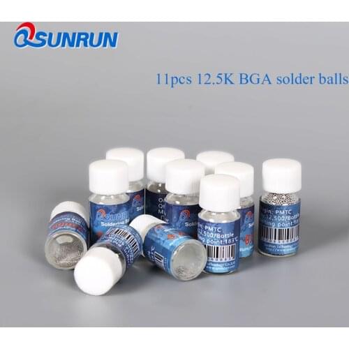 11PCS 12.5K Leaded Solder Ball Kit 0.2/0.25/0.3/0.35/0.4/0.45/0.5/0.55/0.6/0.65/0.76 For BGA Rework Repair PMTC SGS Sn63/Pb37