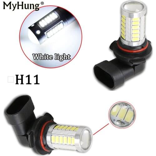 2Pcs Still/Flash 6000k H11 33 SMD 5630 LED 14W 1000LM Bulbs Car Fog Driving DRL Light Lamp len Bulb Ice Blue Yellow Red