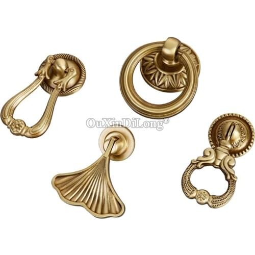 Top Quality 2PCS European Pure Brass Furniture Handles Cupboard Wardrobe Drawer Kitchen TV Wine Cabinet Pulls Handles and Knobs