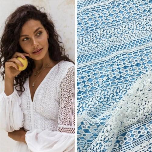 2019 Latest African High qualitycord off white Guipure bridal french embroidery lace fabric DIY needle work cloth lace fabric