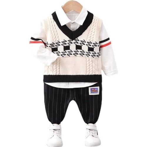 Fashion Children Clothes Spring Autumn Baby Girls Clothing Boys Casual Vest Shirt Pants 3Pcs/Set Toddler Costume Kids Tracksuits