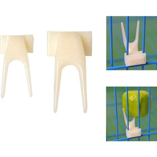 3Pcs Fruit Fork Bird Feeder Pet Supplies Plastic Food Holder Feeding On Cage For Hamster Rat 2 Size S/L Convenient Feeder