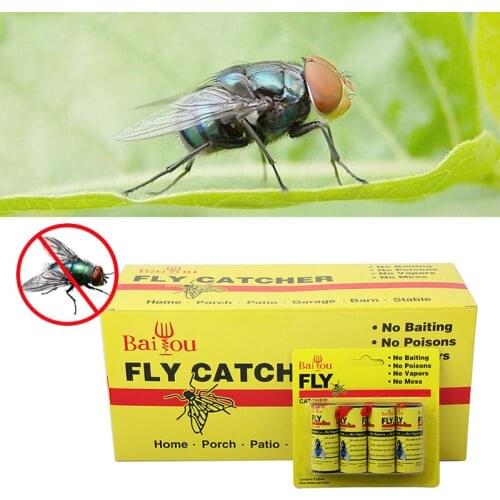 4/8/12/16Pcs Fly Sticky Paper Strip Strong Glue Flying Insect Bug Mosquitos Catcher Roll Tape RE
