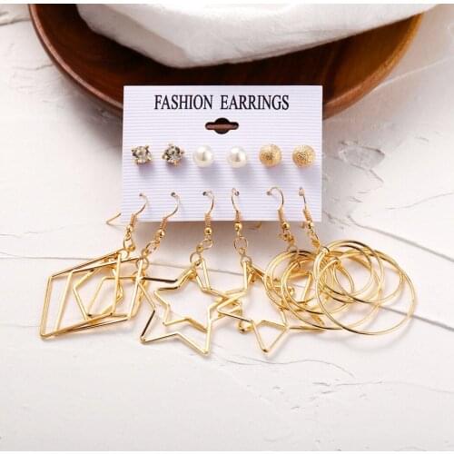 6 Pairs Stud Earring Set Assorted Creative Tassel Earring Drop Earring for Women