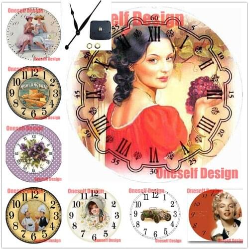 2020 Marilyn Mona 5d diamond painting with clock 5d diamond embroidery full set with clock rhinestone pictures diamond art full
