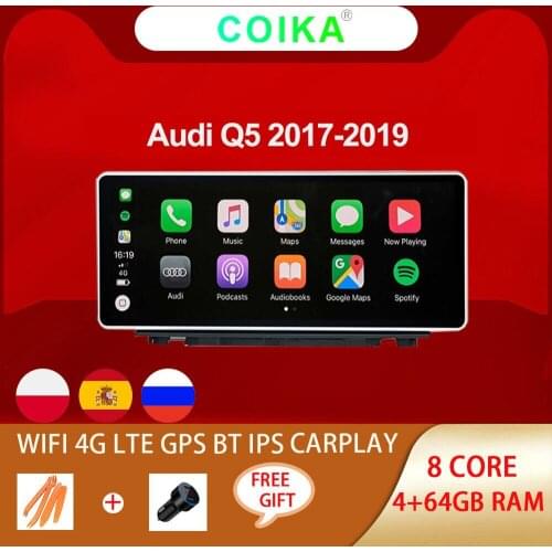 WIFI 4G SIM 8 Core Android 10 System Car Radio For Audi Q5 2017-2019 Carplay 4+64GB BT GPS Navi Player Multimedia Split Screen