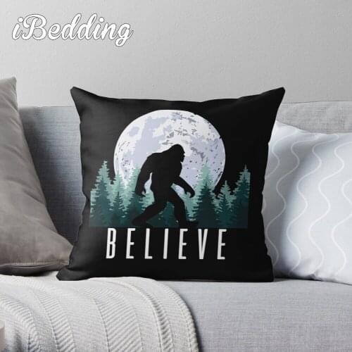 Bigfoot Believe Sasquatch Throw Pillow Cushion Cover Polyester Throw Pillows Case On Sofa Home Living Room Car Seat Decor