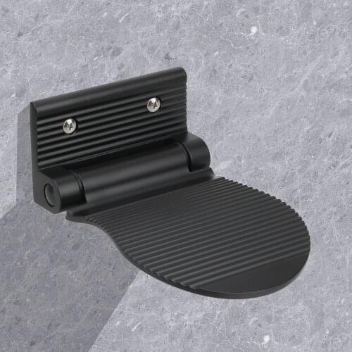 Shine Pedal Black/Silver Shower Footstool Aluminium Alloy Bathroom Rest Pedestal Anti-slip Footrest Folding Hardware