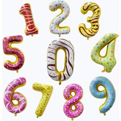 32inch Ice Cream Color Digital Aluminum Foil Balloon Happy Birthday Party Decoration Children Gift Number Inflatable Ball