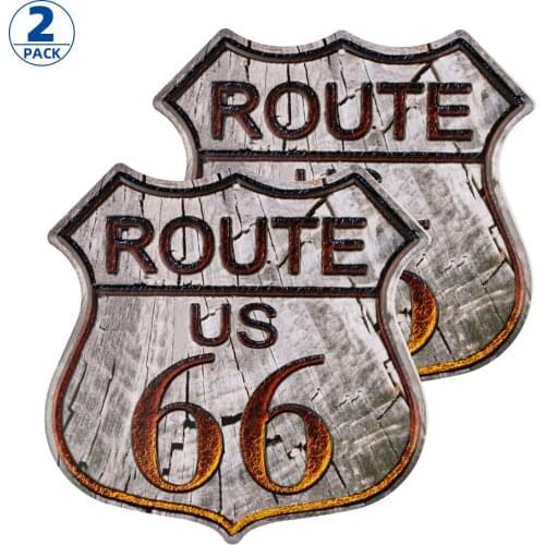 DL-2 Pack Route 66 Signs, Vintage Metal Shop Sign, U.S. 66 High Way Road Tin Sign for Home & Garage Wall Decoration