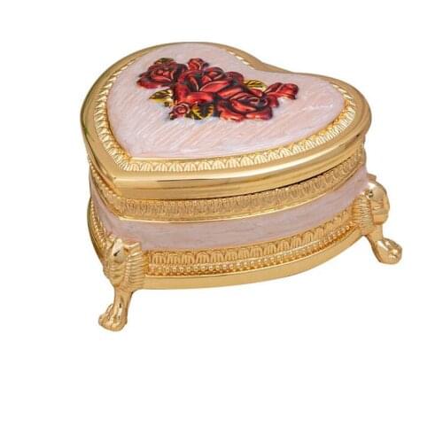 Europe heart carved metal jewelry organizer boxmakeup organizer metal tin box for girls gifts mini box for craft storage Z121