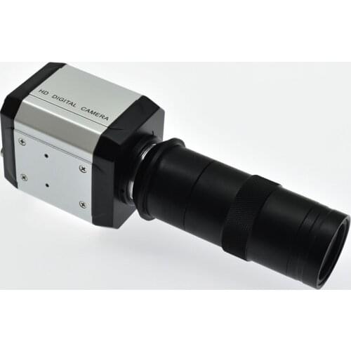 HD 2.0MP 1080P 30fps Industrial Digital Microscope Camera VGA USB BNC Outputs+130X 180X 300X 400X 600X 25mm Zoom C-mount Lens