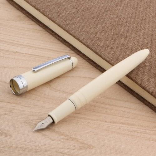 Quality Jinhao 992 Fountain Pen Ivory White Silver Clip F Nib Business Office School Supplies Writing