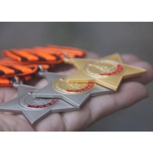 Copy 3PCS SET Order of Glory Class 1,2,3 Soviet Medal Badge USSR