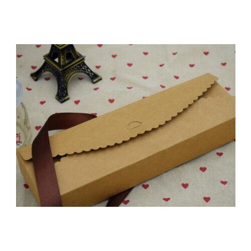 Kraft Macarons Packaging Box White Chocolate Paper Packaging Box, Kraft Paper Boxes Foldable 23*7*4CM