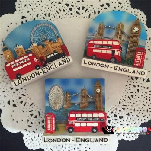 U.K London Bus Telephone Booth Feris Wheel Style Fridge Magnet Sticker Home Decoration Fridge Accessories Travel Souvenir