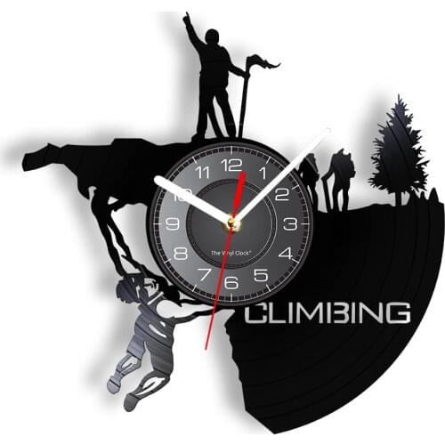 Mountain Rock Climbing Home Decor Wall Clock Extreme Rock Climbing Design Vinyl Record Clock Sports Gift Hiking Climbing Lovers