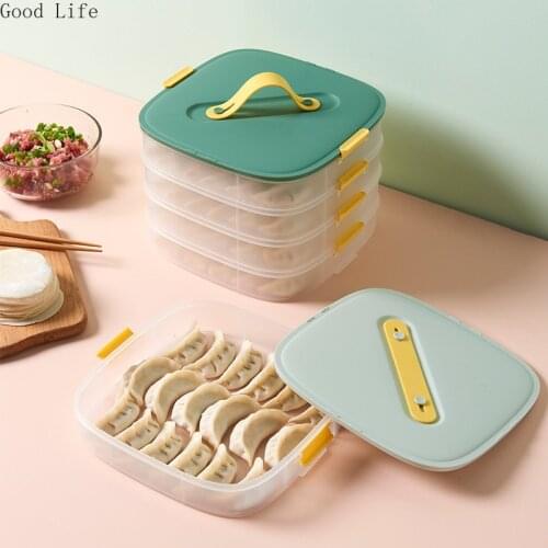 Single Layer Dumpling Quick-Frozen Box Household Dumpling Tray Refrigerator Frozen Wonton Fresh-Keeping Storage Box