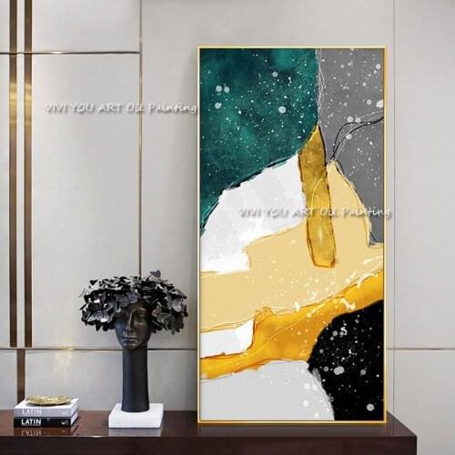 Original Abstract Art Grey 100% Handmade Oil Painting Posters Wall Art Canvas Large Pictures for Living Room Home Decoration