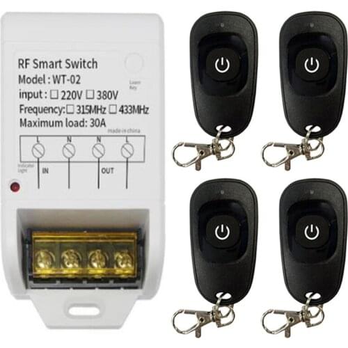 AC 380V 30A Relay Wireless RF Remote Control Switch & 433MHz 1CH Remote Transmitter For Water Pump Factory Motor