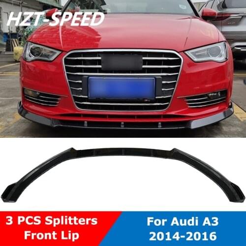 3 PCS Splitter ABS Front Bumper Lip Spoiler Diffuser For Audi A3 Standard Car Styling 2014-2016